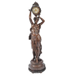 Antique Large 19th Century Bronzed Spelter Mystery Clock