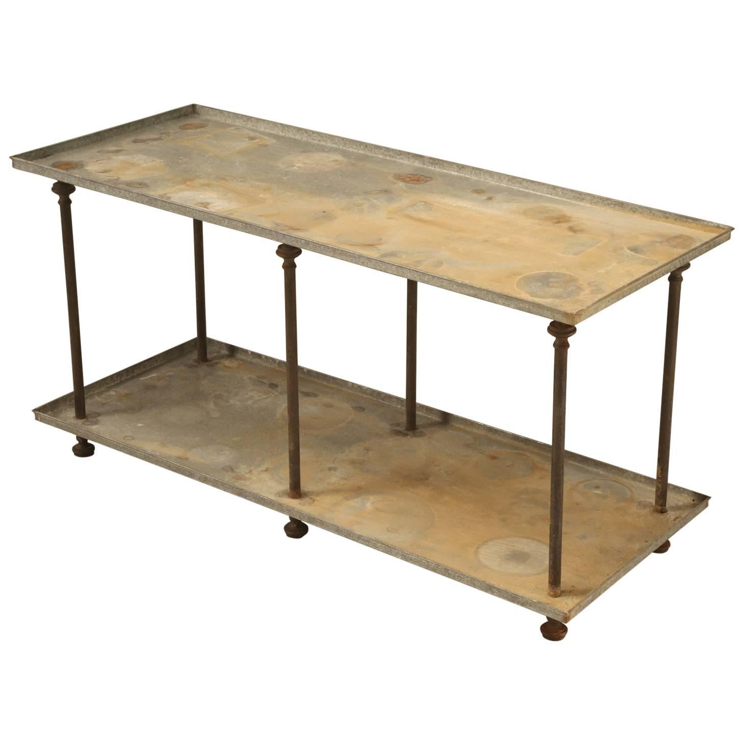 Industrial Style Steel Two-Tier Table