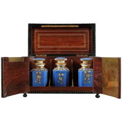 Three Porcelain Bottles in a Napoleon III Wooden Box