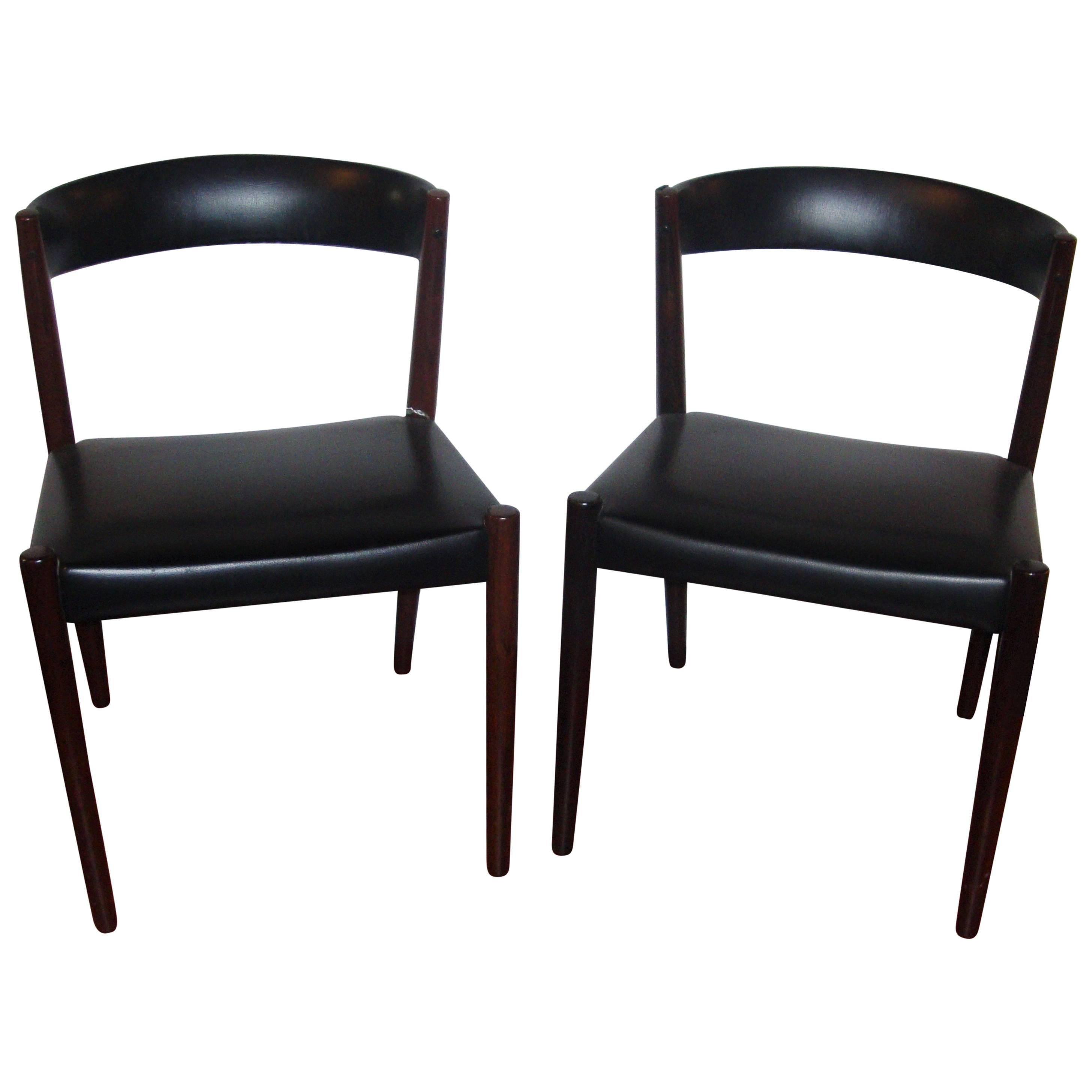 Pair of Custom Quality Danish Mid-Century Modern Side Chairs