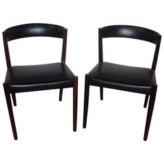Pair of Custom Quality Danish Mid-Century Modern Side Chairs