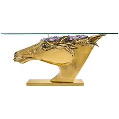 Console "Yearling" Brass and Amethyst by J.Duval Brasseur 4