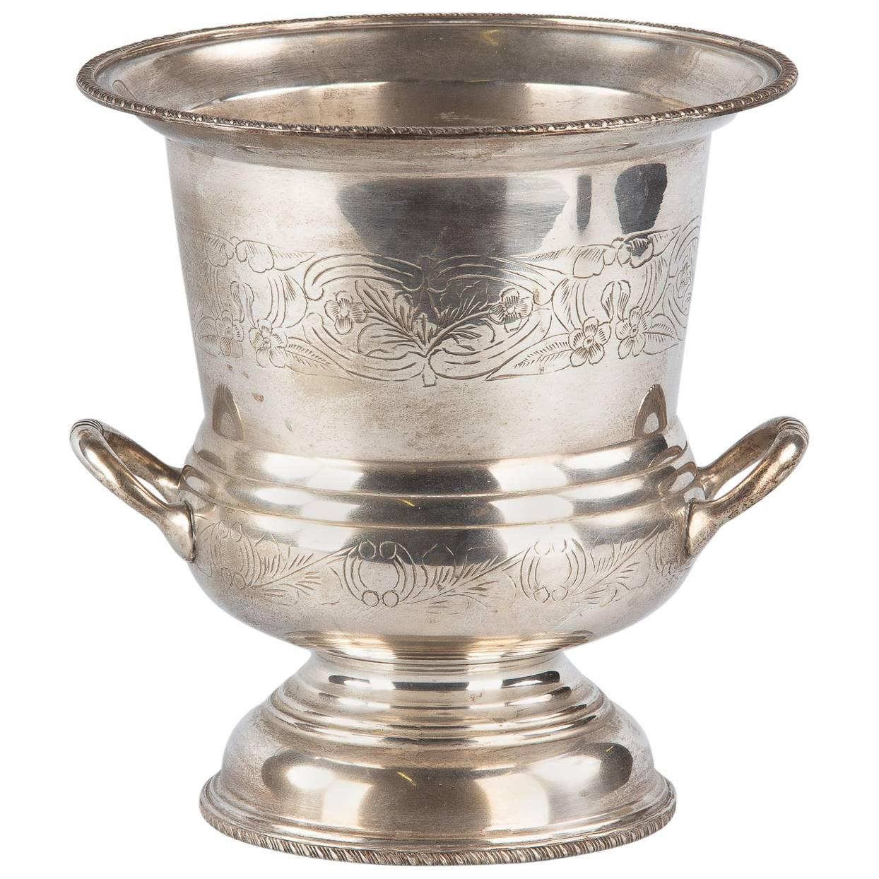 French Silver Metal Champagne Ice Bucket, 1920s