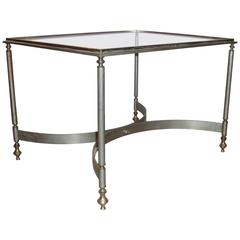 Jansen Steel Brass and Glass Top Coffee Table 6