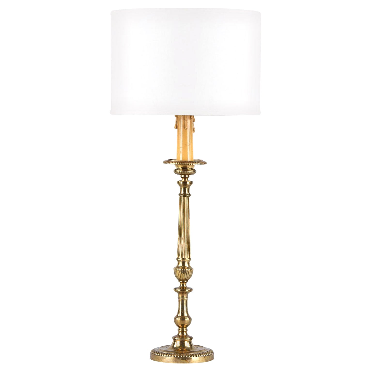 Louis XVI Style Brass Table Lamp, France, Early 1900s For Sale