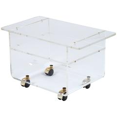 Low Lucite Bar Cart Side Table 2