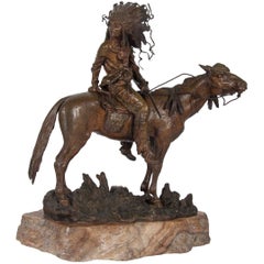 Carl Kauba Bronze of an Indian on Horseback