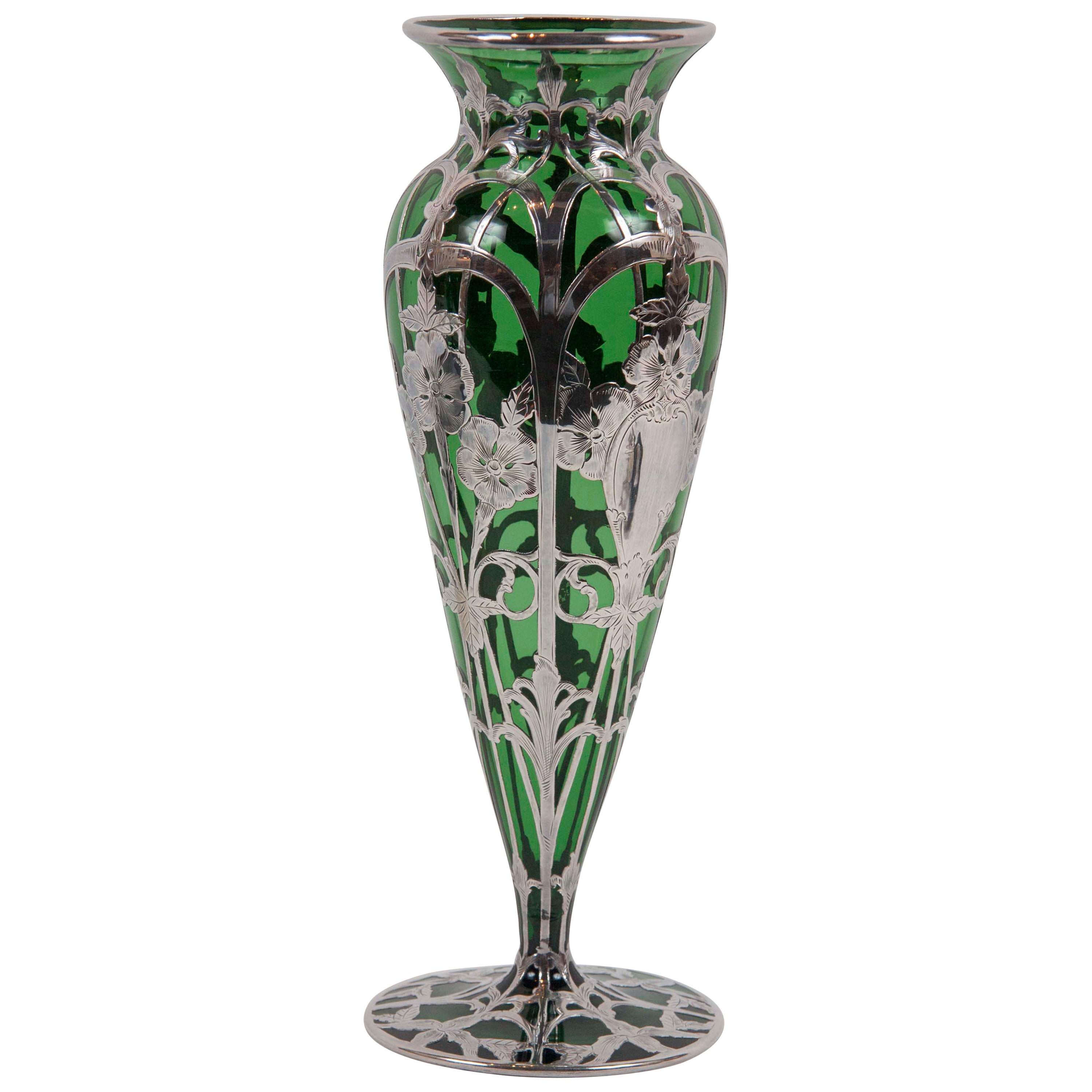 Scottish Monart Green Art Glass Vase For Sale at 1stDibs
