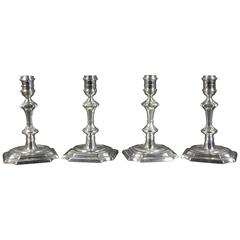Set of Four George II Sterling Silver Candlesticks by William Gould, London