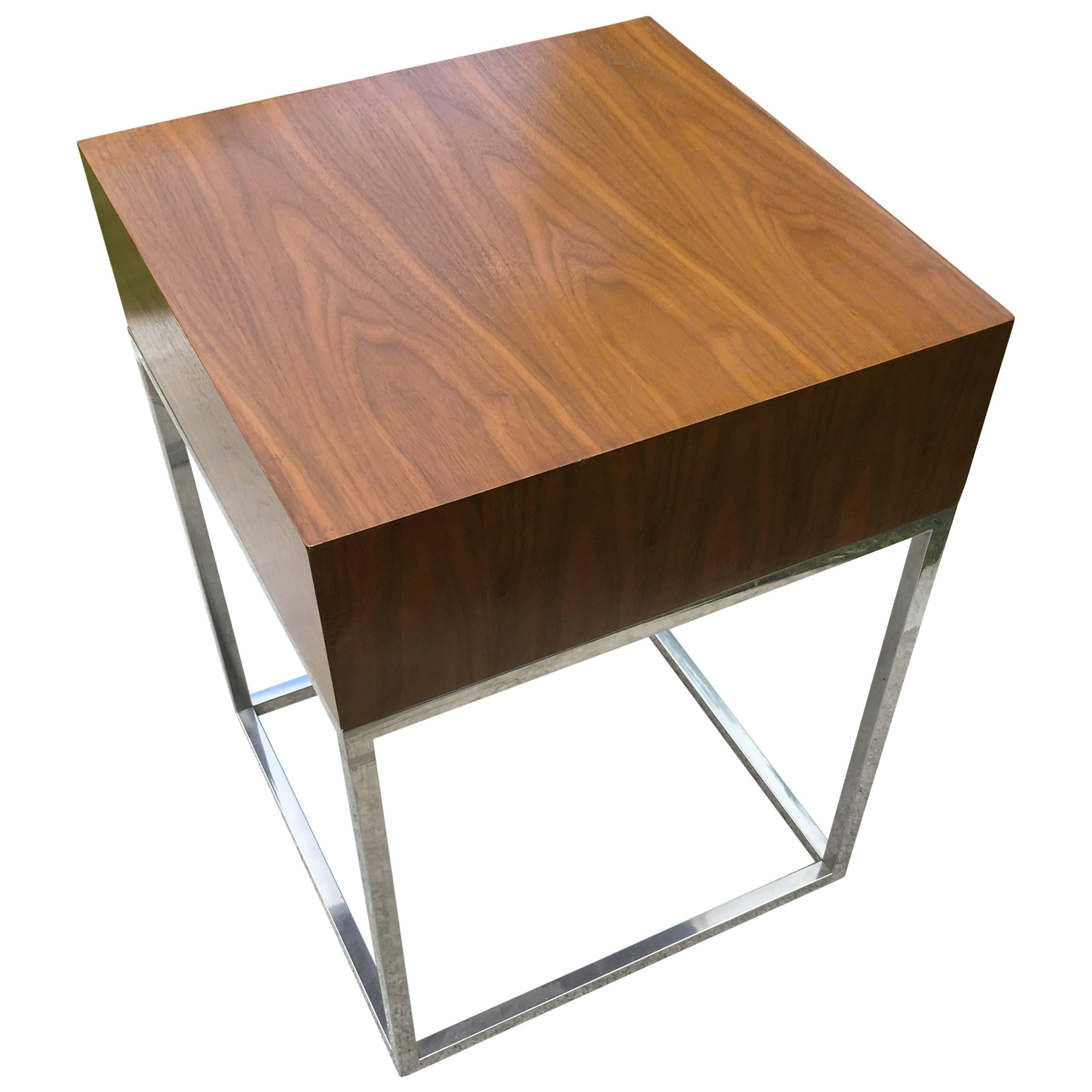 Modern Side Table on a Chrome Base