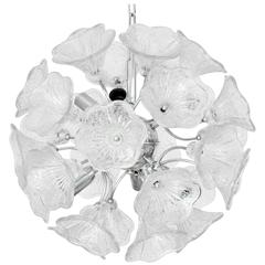Murano Clear Flowers Sputnik Chandelier by Venini
