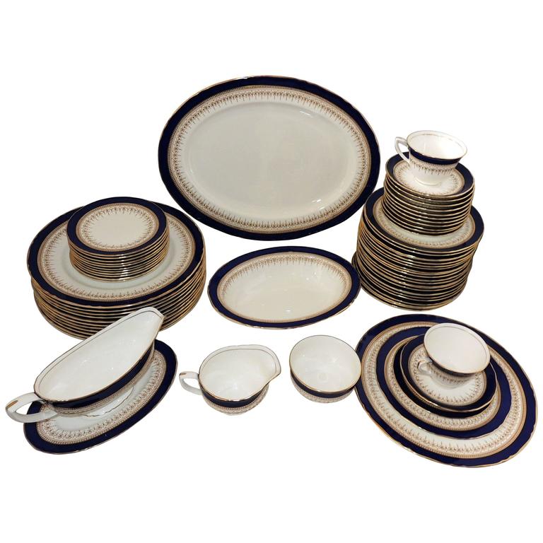 食器まとめ売り　 WORCESTER REGENCY Wonderful Full Service 12 Royal Worcester Regency Royal Blue Fine