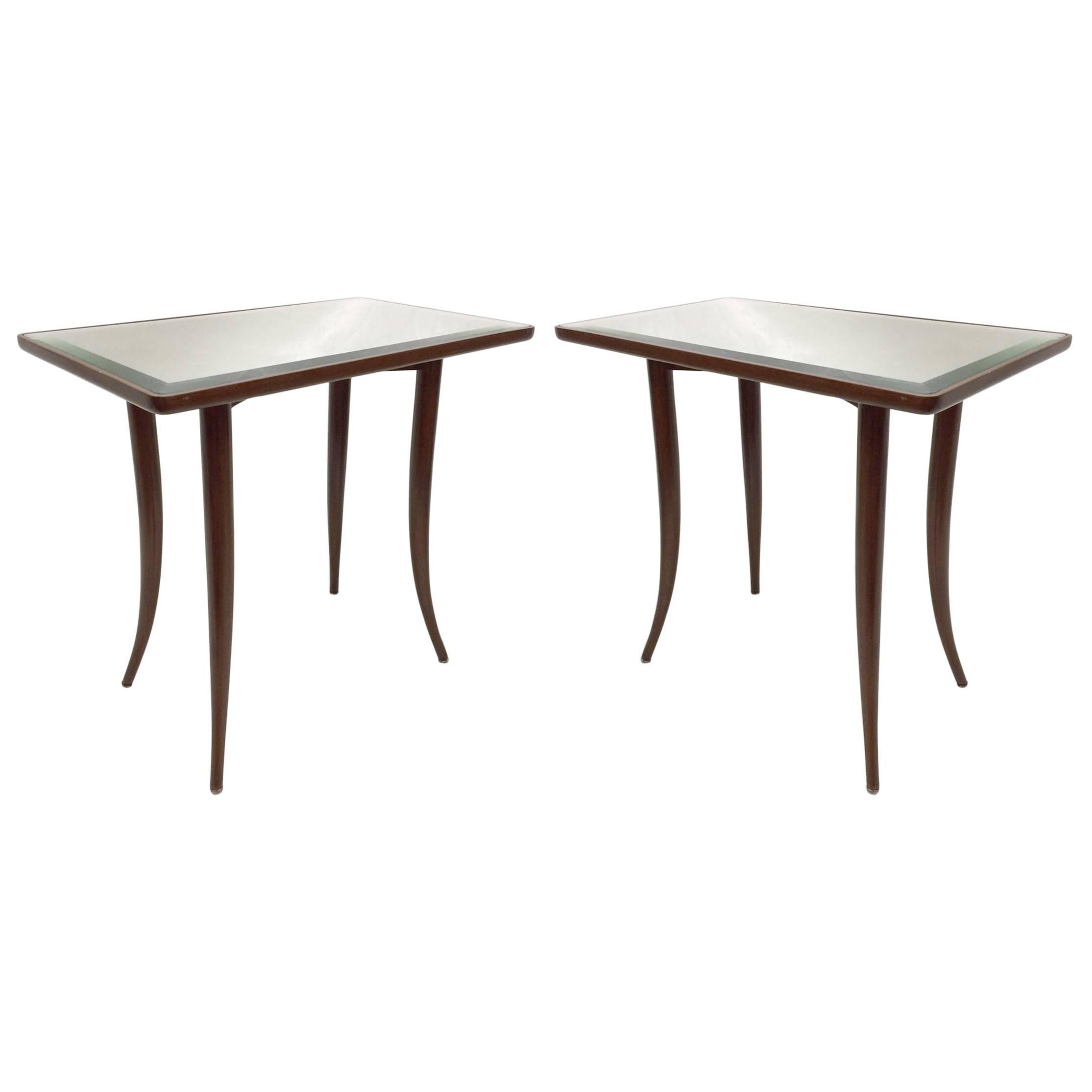 Elegant Pair of  Side Tables by T.H. Robsjohn-Gibbings for John Widdicomb 