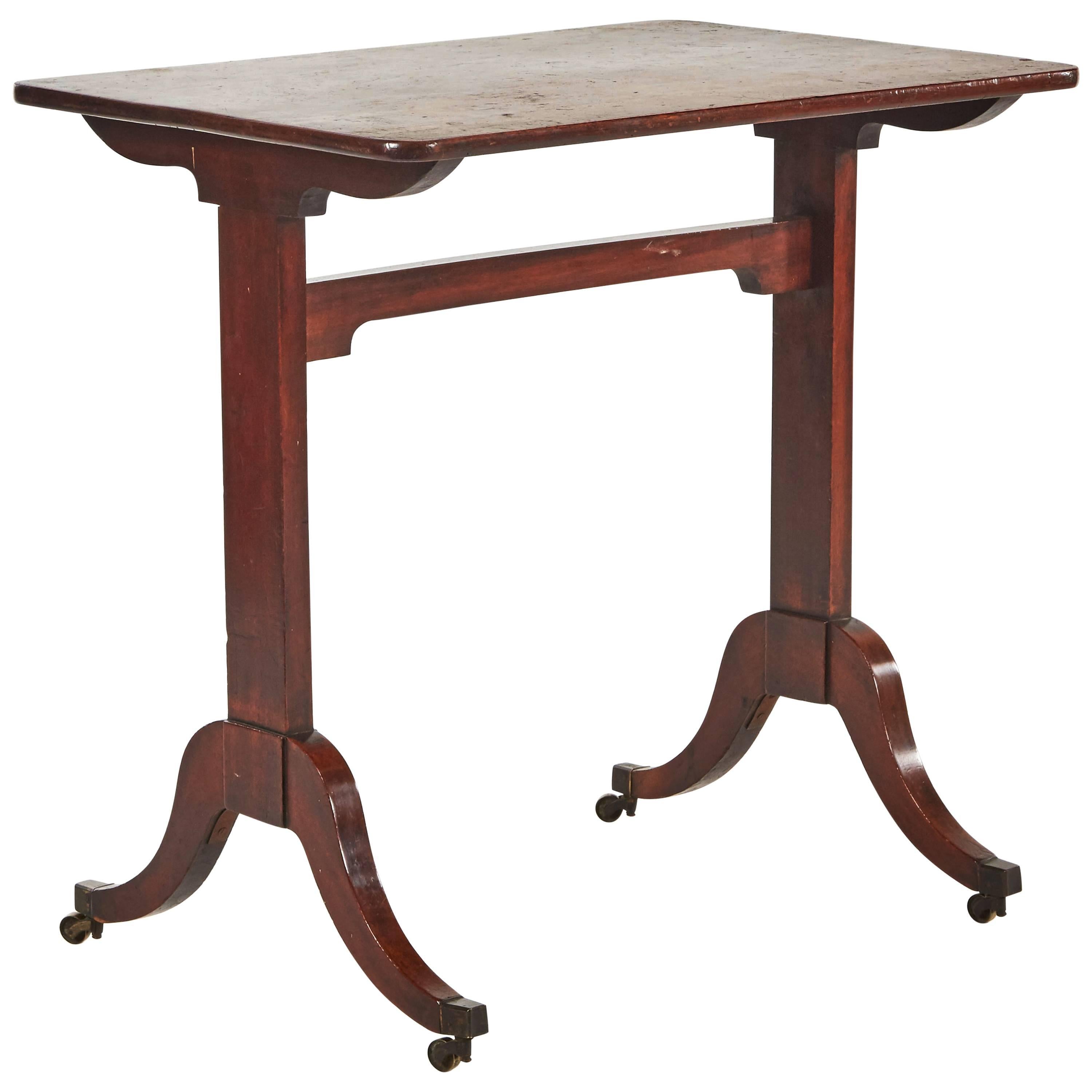 1760s Georgian Mahogany Side Table on Castors