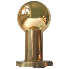 Danish Spy-Ball Brass Table Lamp from Frimann with Goldstar 126 Everlasting Bulb