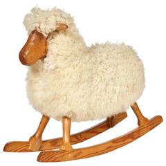 Vintage Danish Povl Kjer Rocking Sheep, 1950s