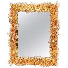 Charming Gilded Illuminated Mirror Made by Palwa, Germany, 1970