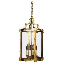 French Gilded Four-Light Antique Hall Lantern