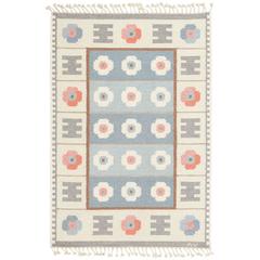 Swedish Flat-Weave Carpet Signed AW, Mid-Century 2