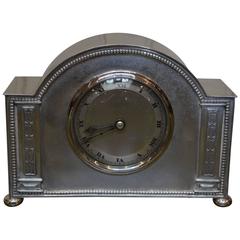 Small Silver Plated Mantel Clock by Harrods