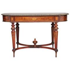 19th Century French Inlaid Walnut Center Table 2