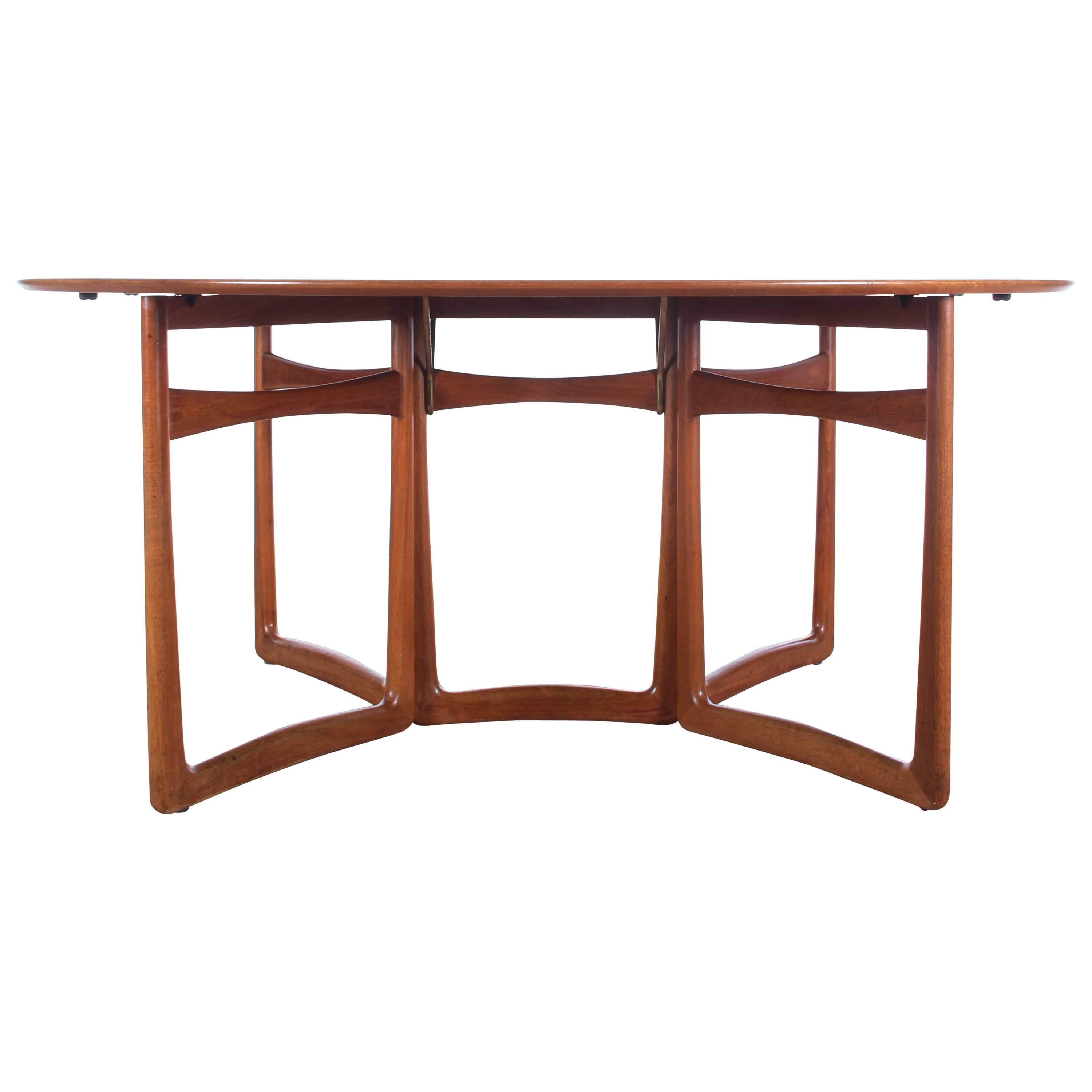 Mid-Century Modern Teak Folding Dining Table by Hvidt and Mølgaard Nielsen Model For Sale