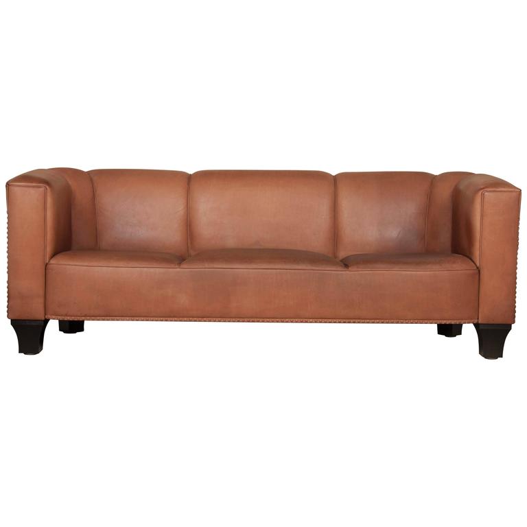 Leather Sofa By Austrian Designer Josef Hoffmann At 1stdibs Leather Sofa By Austrian Designer Josef Hoffmann For