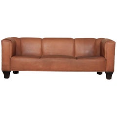 Leather Sofa by Austrian Designer Josef Hoffmann
