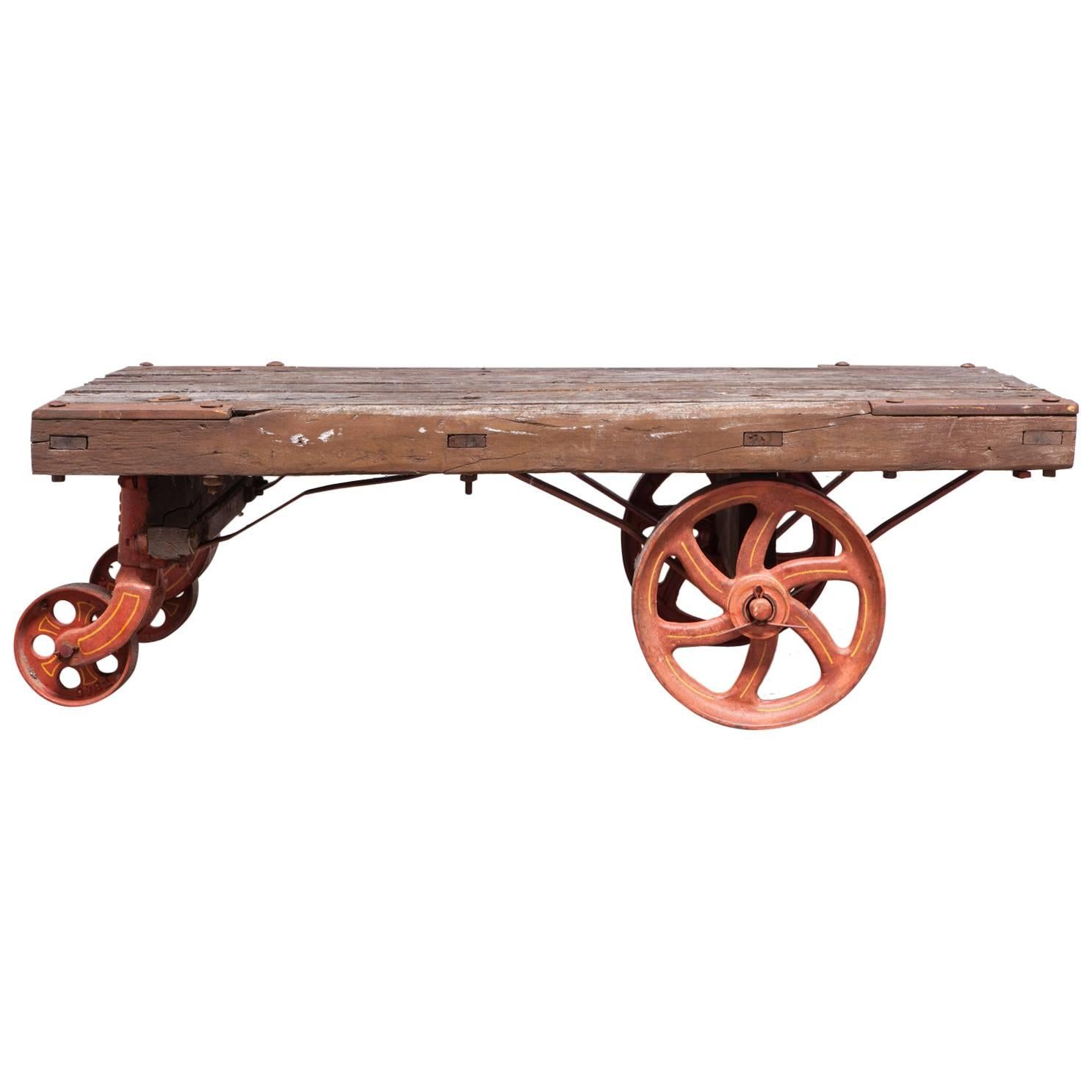 Industrial Factory Rolling Cart with Iron Wheels