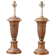 Vintage Pair of Neoclassical Brass Urn Stiffel Table Lamps