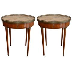 Pair of Louis XVI Style Round Side Tables