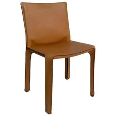 Cassina Cab Chair in Cognac Leather by Mario Bellini