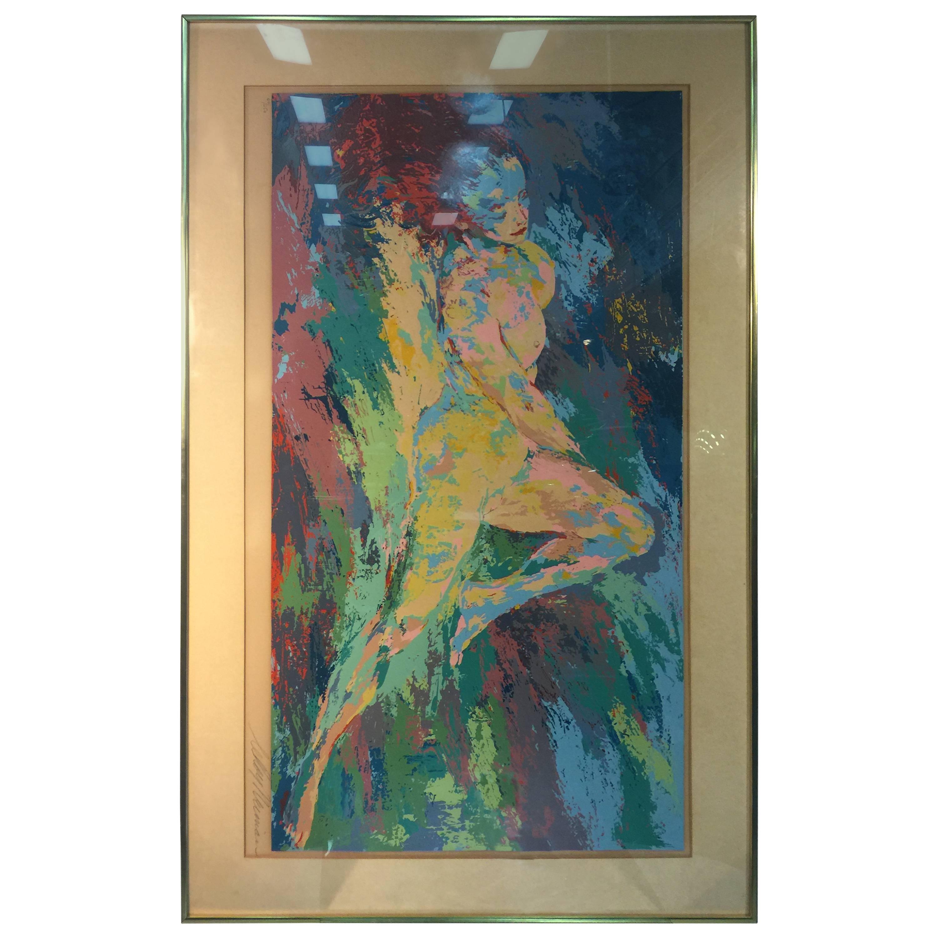 Brilliant and Colorful Serigraph of a Nude by Artist Leroy Neiman, Signed For Sale