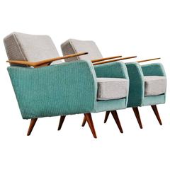 Vintage Gio Ponti Style Club Chairs, Italy, 1950