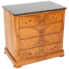 Antique Continental Neoclassical Burl Walnut Commode