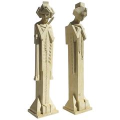 Vintage Midway Gardens "Sprite" Sculptures by Frank Lloyd Wright and Alfonzo Ianelli