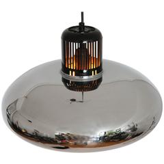 Stilnovo Quarter Bell Chrome Chandelier, Mid-Century Modern, 1960s, Italy 9