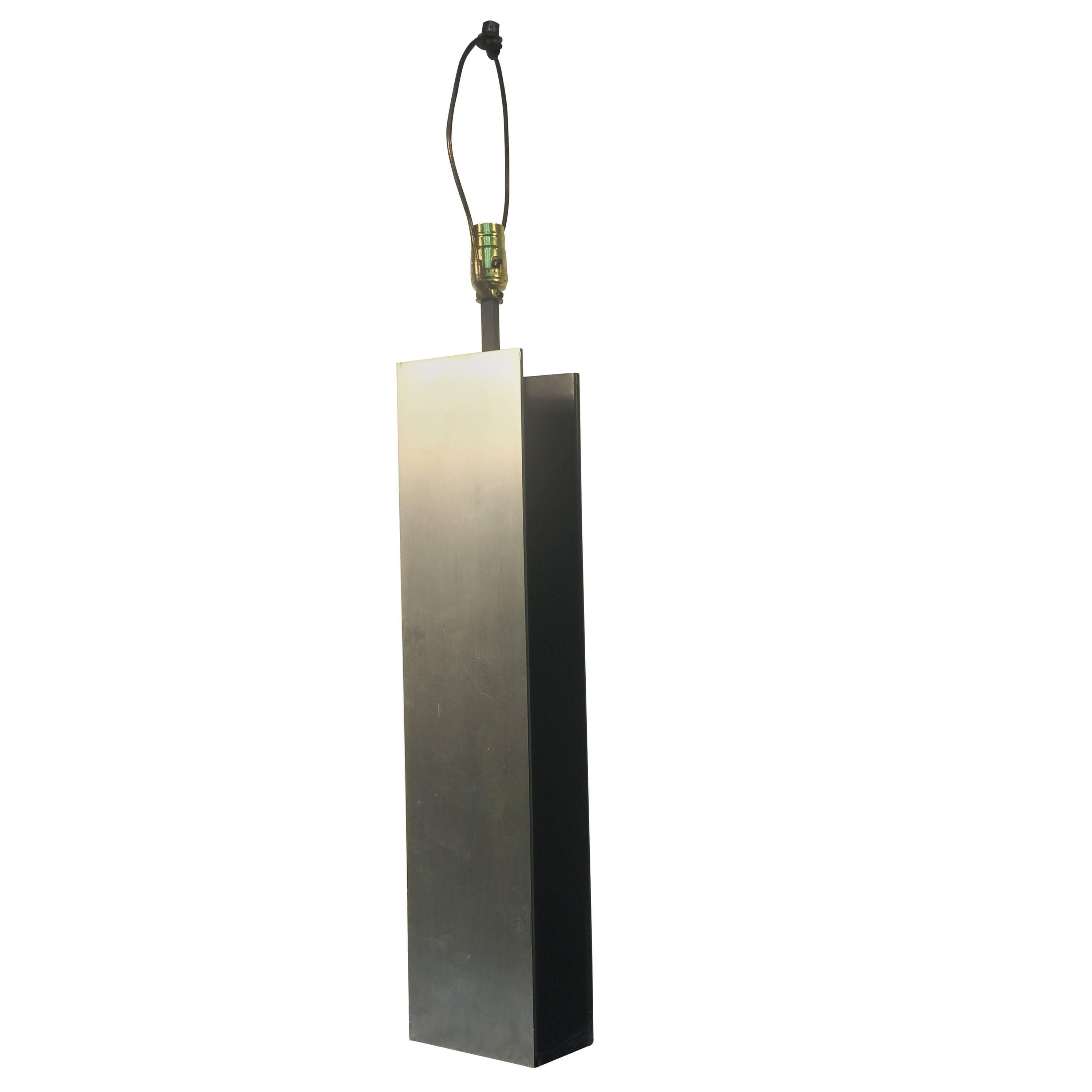 Striking I Beam Aluminum Column Table Lamp by Laurel For Sale