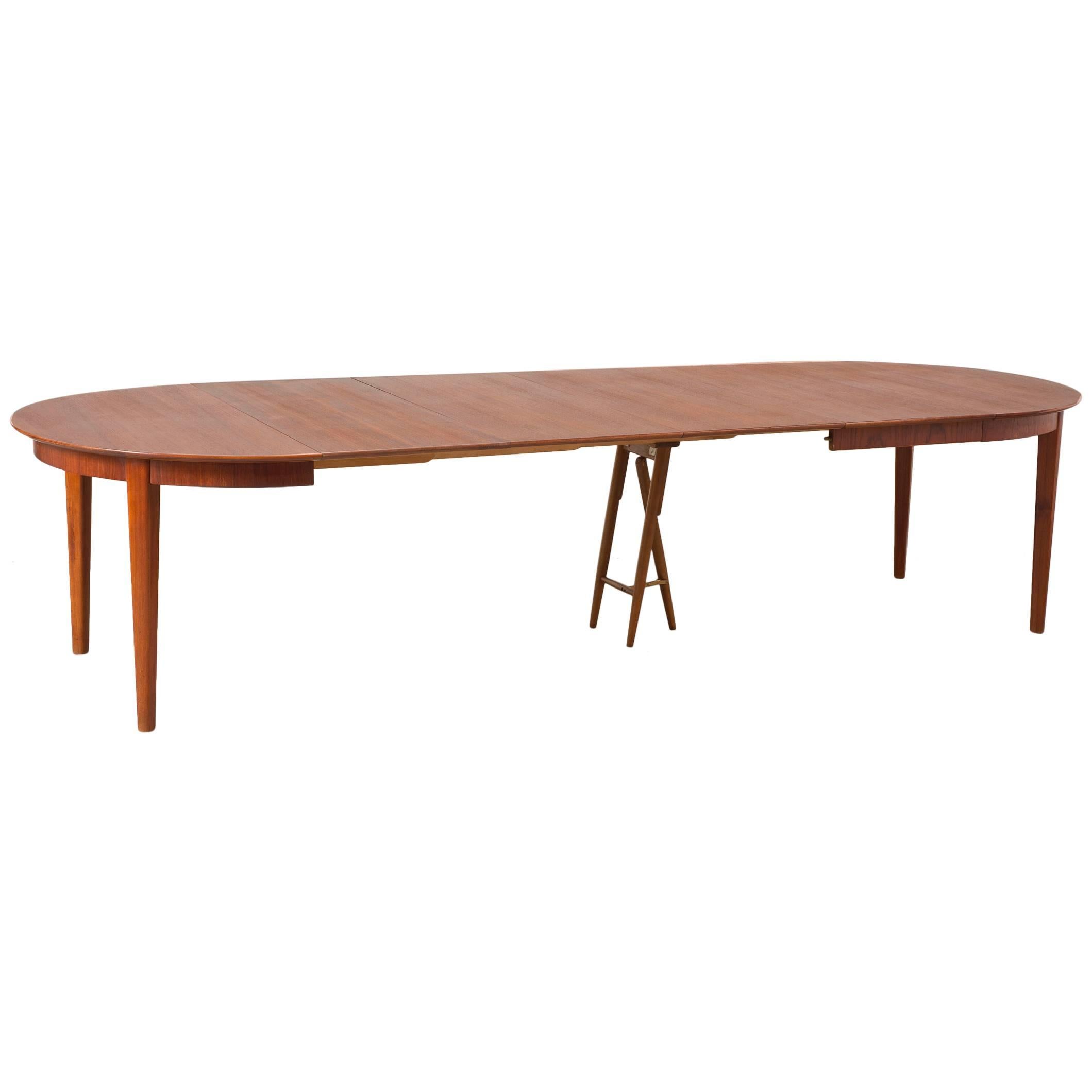 Henning Kjaernulf Teak Dining Table with Four Leaves