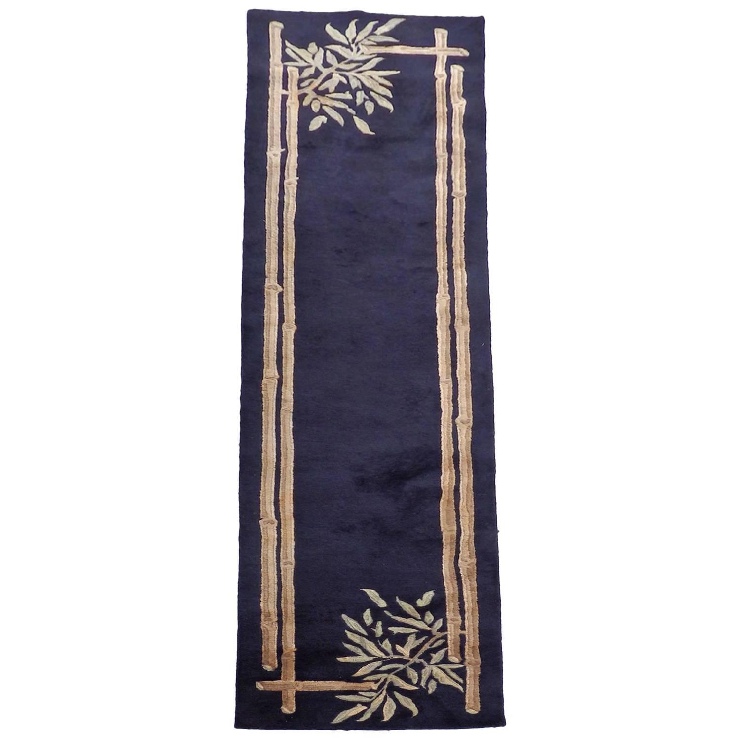 Large Art Deco Themed Wool Runner Rug For Sale at 1stdibs