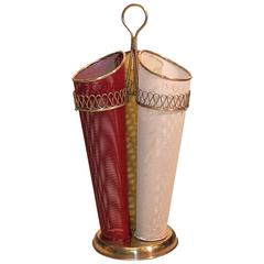 1950s Italian Tri-Color Perforated Metal Umbrella Stand 12