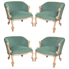 Four Fournier Style Rope and Tassel Barrel Chairs 3