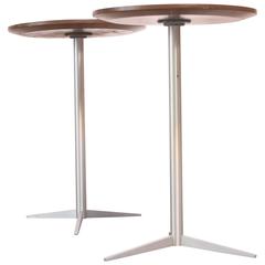 Pair of Brushed Aluminum Thonet Drink Tables 11