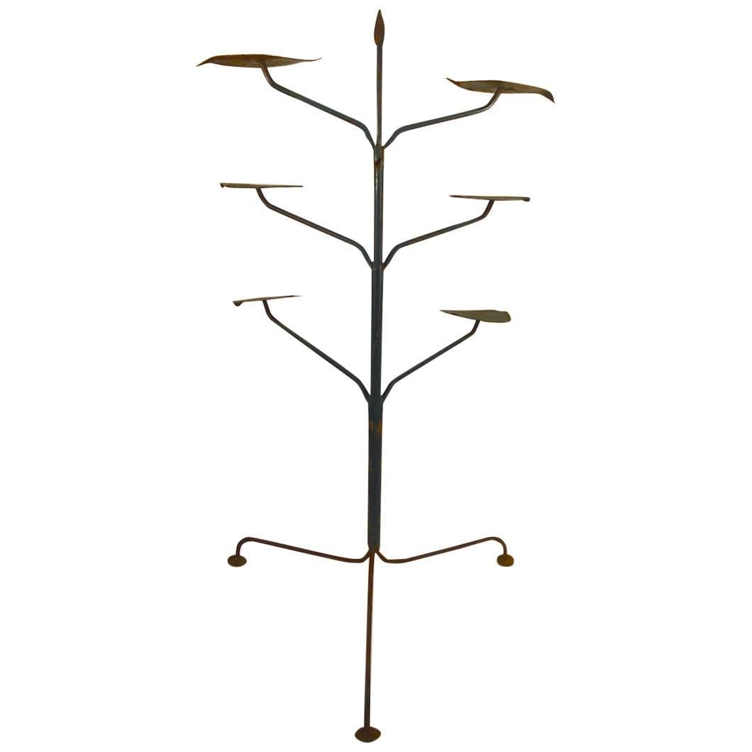 Wrought Iron Six-Branch Plant Stand
