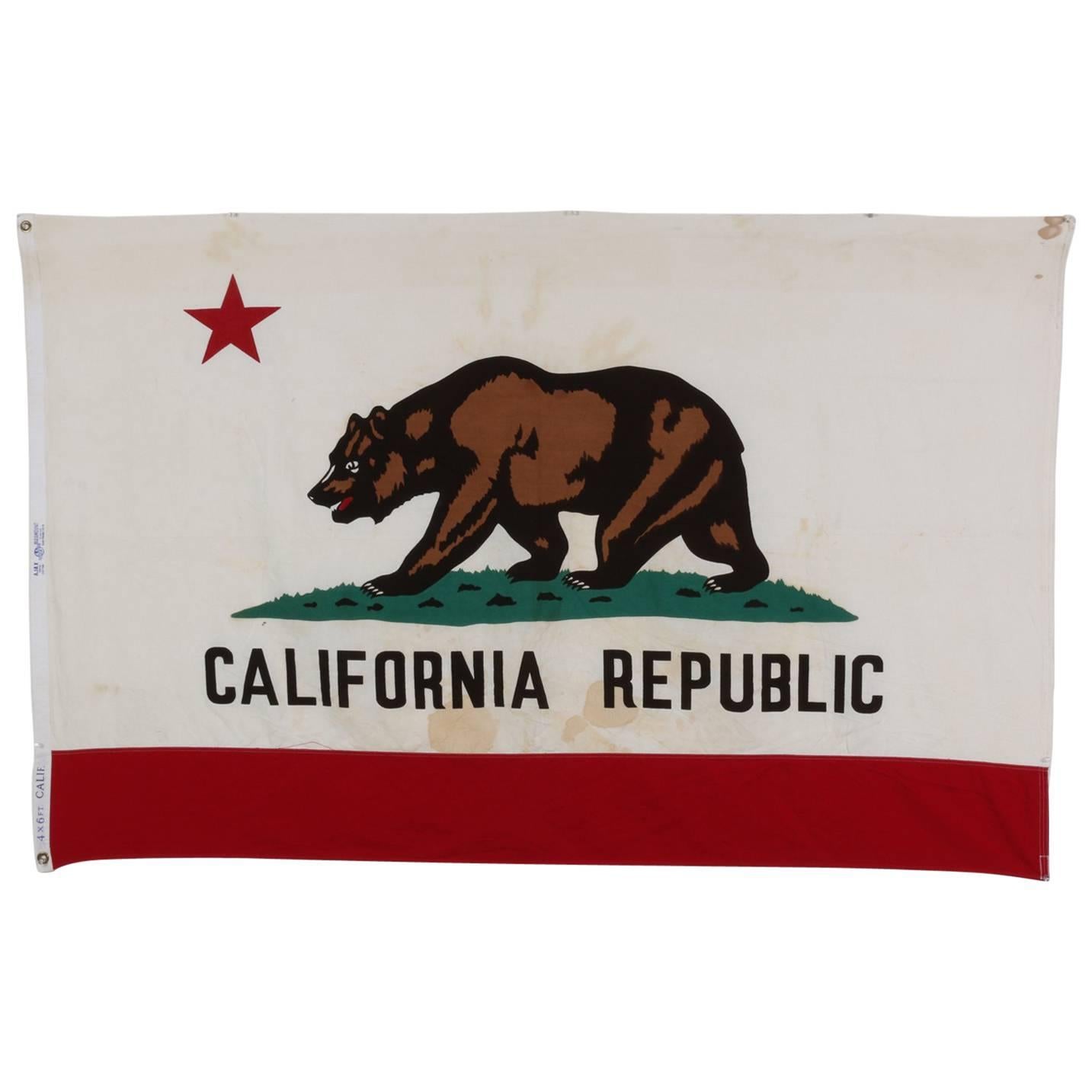 Vintage Cotton California Flag, circa 1960s