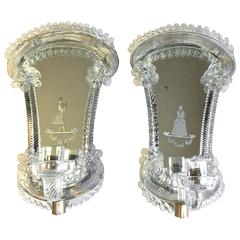 Pair of Classic Venetian Glass Wall Lights