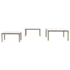 Bicolor Romeo Rega Coffee Table and Side Tables, France 8