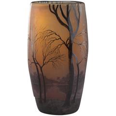 Muller Fres French Cameo Glass Vase Art Deco