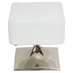 Cased Glass and Chrome Cube Laurel Lamp