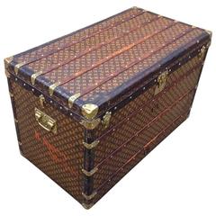 Louis Vuitton Large Antique Monogram Steamer Trunk  Goyard era Purse suitcase